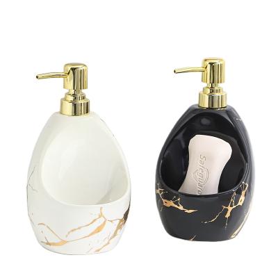 China Simply Kitchen Soap Dispenser with Sponge Holder, Marble Press Lotion Shampoo Soap Dispenser for Bathroom for sale