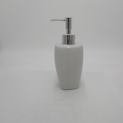 China Simply White Soap Dispenser For Bathroom Kitchen Countertops Lotion And Ceramic Dispenser Liquid Soap Bottle for sale