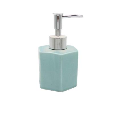 China Sustainable Glazed Ceramic Hand Lotion Soap Dispenser , 500ml Hand Made Soap Pump Dispenser for sale