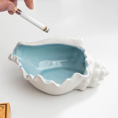 China Simply Crafts Ceramic Ashtray, Creative Household Cigar Ashtray Conch Accessories Smoking Ashtray for sale