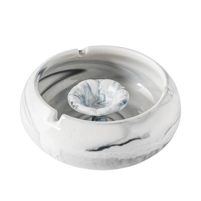 China Simply Marble Ashtray,Modern Fashionable Durable Smokeless Cigar Home Use Ceramic Marble Ashtray for sale