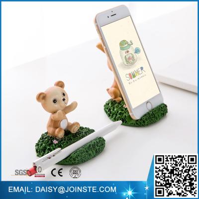 China Cell Phone Stands Resin Smart Phone Holder ,Poly Resin Bear Mobile Holder for sale