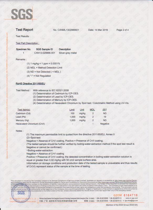 SGS Material Test Report - Guangzhou Jingying Gift Firm