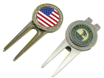 China Personalised Golf Accessories Promotional Metal Custom Logo Divot Tool for sale