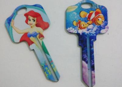 China Brass KW10 SC1 Custom House Key Blanks , Cartoon Themed Painted Keys for sale