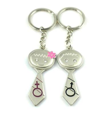 China Romantic Couple Promotional Metal Keyrings As Valentines / Wedding Gifts for sale