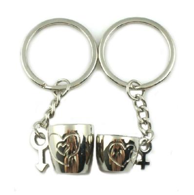 China Custom Design Promotional Metal Keyrings For Couple Gifts Low Minimum for sale