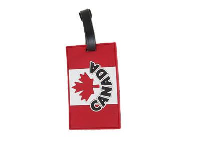 China 2D Raised Surface PVC Luggage Tag With Custom National Flag Team Logo for sale