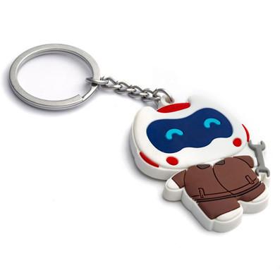 China Fashion 3D Effect Colored Promotional Rubber Items PVC Cartoon Key Tag Keychain for sale