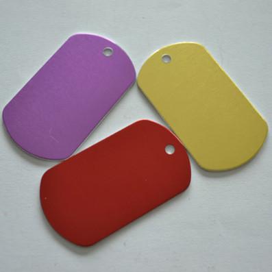 China Custom Aluminium Blank Pet Identification Tags , Colored Metal Dog ID Tags for sale