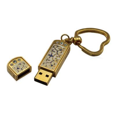 China Zinc Alloy Custom USB Flash Drives , Metal USB Stick Keyring As Fashion Gifts for sale