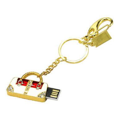 China Handbag Design Metal USB Flash Drive Keychain , Promotional USB Sticks for sale