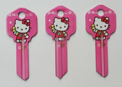 China Dye Sublimation Printed Custom House Key Blanks For Kwikset And Schlage Door Locks for sale