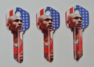 China Sublimated Kwikset Kw1 Schlage SC1 House Keys Printed With NBA Super Stars for sale