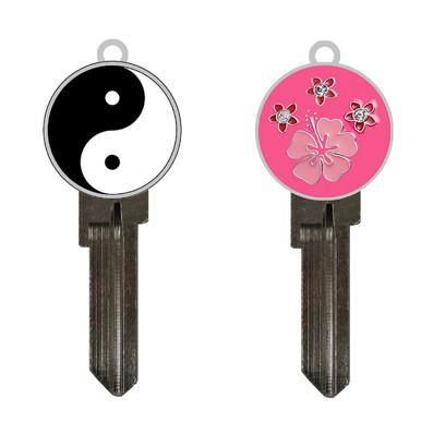 China locksmith supply custom-made soft enamel hard enamel key ring key blanks in kw1 sc1 UL050 key ways for sale