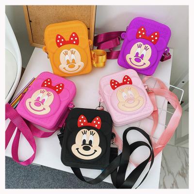 China New Kids Silicone Mini Shoulder Purse Cartoon Girl Fashionable Mickey Reusable Small Square Cross - Body Messenger Bag for sale