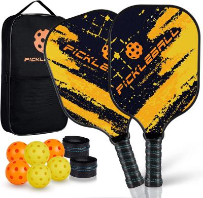 China PP+Carbon Fiber Pickleball Paddles Set Carbon Fiber Polypropylene Outer Honeycomb Core, Cushion Grip, 6 Pickleball Balls for sale