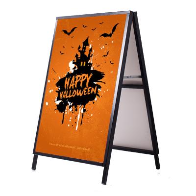 China Road Safety Outdoor Advertising Sign Display Promotion Goods Factory Sidewalk Sign A Frame Low Power Sign for sale