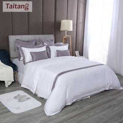 China Taitang 100% Egyptian Cotton Bedspread Five Star Folded White Bedding Sets Comforter Cover Linen Sheet For Hotel for sale