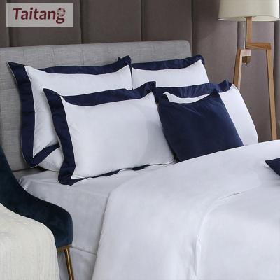 China 100% Cotton Anti-static Wholesale Luxury Hotel Taitang Comforter Cover Sheet Hotel Bedding Linen Set for sale