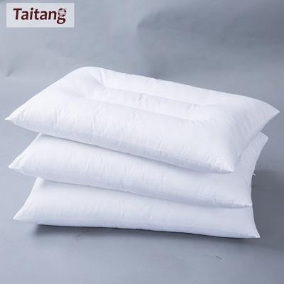 China 100% Solid King Size White Adults Anti-Apnea Cotton Fabric Bedding Hotel Bed Pillow Taitang Hotel Queen Grade Twin Neck Linen Rectangle A for sale