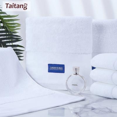 China 100% Custom Embroidered Luxury Hotel Cotton Face Bath Towels QUICK DRY Hotel White Spa Collection Towel Custom Logo for sale