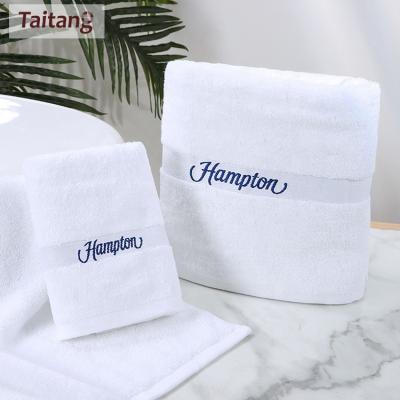 China Buy Taitang Sustainable Hotel Linen 3 100% White Bath Set Of 4 Five Star Hotel Cotton Towels for sale