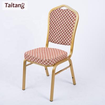 China Eco - Friendly Golden Restaurant Banquet Dining Chair Luxury Hotel Dining Chair for sale