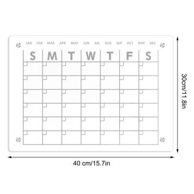 China Weekly Month Planner Custom Sizes 0.3mm Thick Acrylic Message Display Board Weekly Monthly Calendar For Fridge for sale