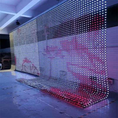 China Flexible Building Facade Lighting LED Curtain Outdoor Landscape Soft LED Mesh Screen for sale