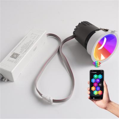 China Ultra Thin 20W RGBW SPI USC2904 Rechargeable LED Spotlights Circular Anti Glare For Living Room Decoration for sale