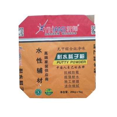 China Security Wholesale Price Three Paper One Film Putty Powder Packaging Woven Valve Bag for sale