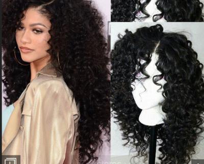 China Brazilian Curly Human Hair Wigs Full Lace For Black Women With Baby Hair for sale