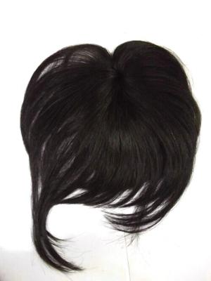 中国 Custom Black Chinese Human Top Lace Closure Virgin Hair Fringe Short Straight 販売のため