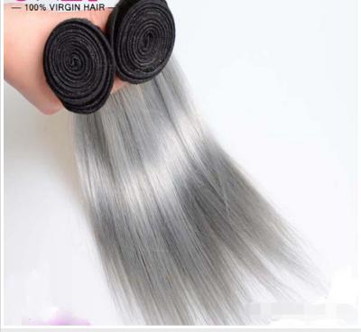 China Silver Grey Ombre Human Hair Extensions Unprocessed Straight  Virgin Hair for sale