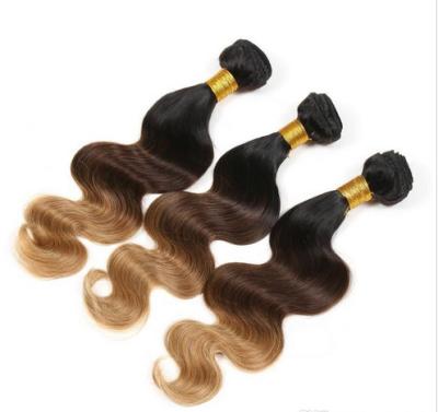 China 3 Tone Body Wave Natural Ombre Hair Extensions  Brazilian Hair Weave for sale