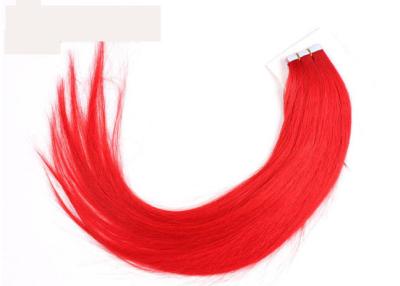 China Soft Smooth Red Tape In Hair Extensions Double Side PU Skin Weft for sale