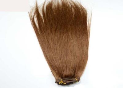 China Dark Brown Clip In Straight Unprocessed Human Hair Extension For Black Women for sale