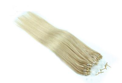 China Extensiones brasileñas del pelo con los anillos micro, cabello humano recto del color de Blonds en venta