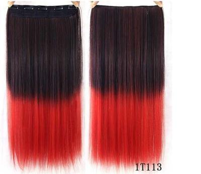 China High Temperature Fiber Red Synthetic Hair Extension Natural Curly for sale