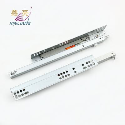 China Modern 2 Fold Open Undermount Drawer Single Soft Narrow Slide Push Open Soft Narrow Slide for sale