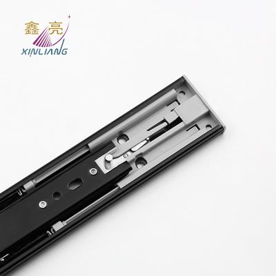 China Modern 3 Fold Full Extension Drawer 45mm Slides Ball Bearing Telescopic Drawer Slide for sale