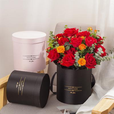 China Recycled Materials Around Flower Gift Box Cardboard Boxes For Flowers Tube Paper Flower Cylinder Packaging Box for sale