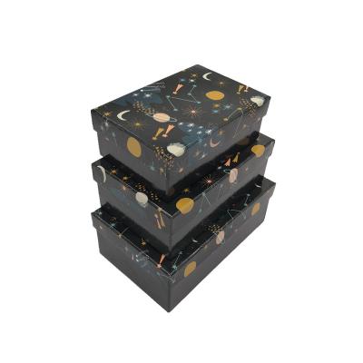 China Recyclable Custom Logo Size Luxury Large Black Cardboard Paper Gift Apparel Packaging Box for sale