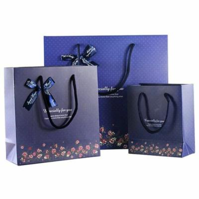 China Recyclable Handmade Paper Bag Candy Supplies Flower Romantic Purple Gift Bag Party Wedding On for sale