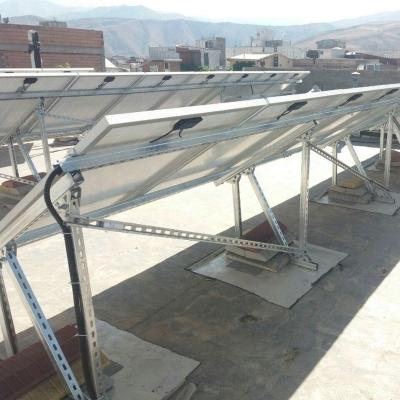 China Galvanized Steel Solar Mounting Brackets Roof Mount Solutions Flat Roof Frame for sale