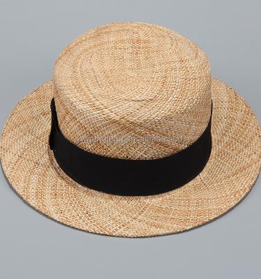 China Character Hangtang hat decoration with flat surface hat short brim treasure Filipino straw hat for tourism and shopping for sale