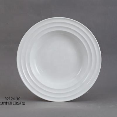 China Sustainable Stock Cheap White Round Ceramic Dinner Dish for sale