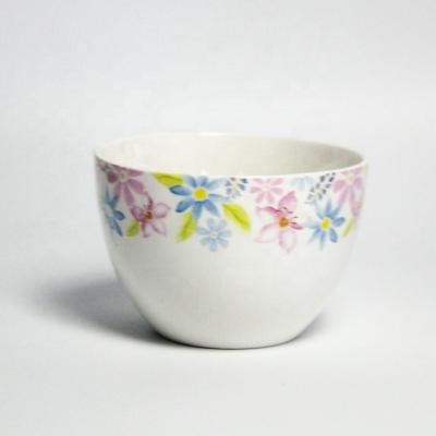 China Viable Flower Decals Personalized Ceramic Soup Bowls / Japanese Porcelain Noodle Soup Bowl For Restaurant for sale