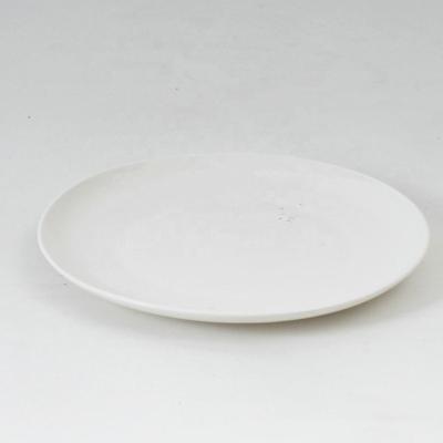 China Low Promotional Price Viable Simple Round 7 Inch White Ceramic Dinner Dish for sale